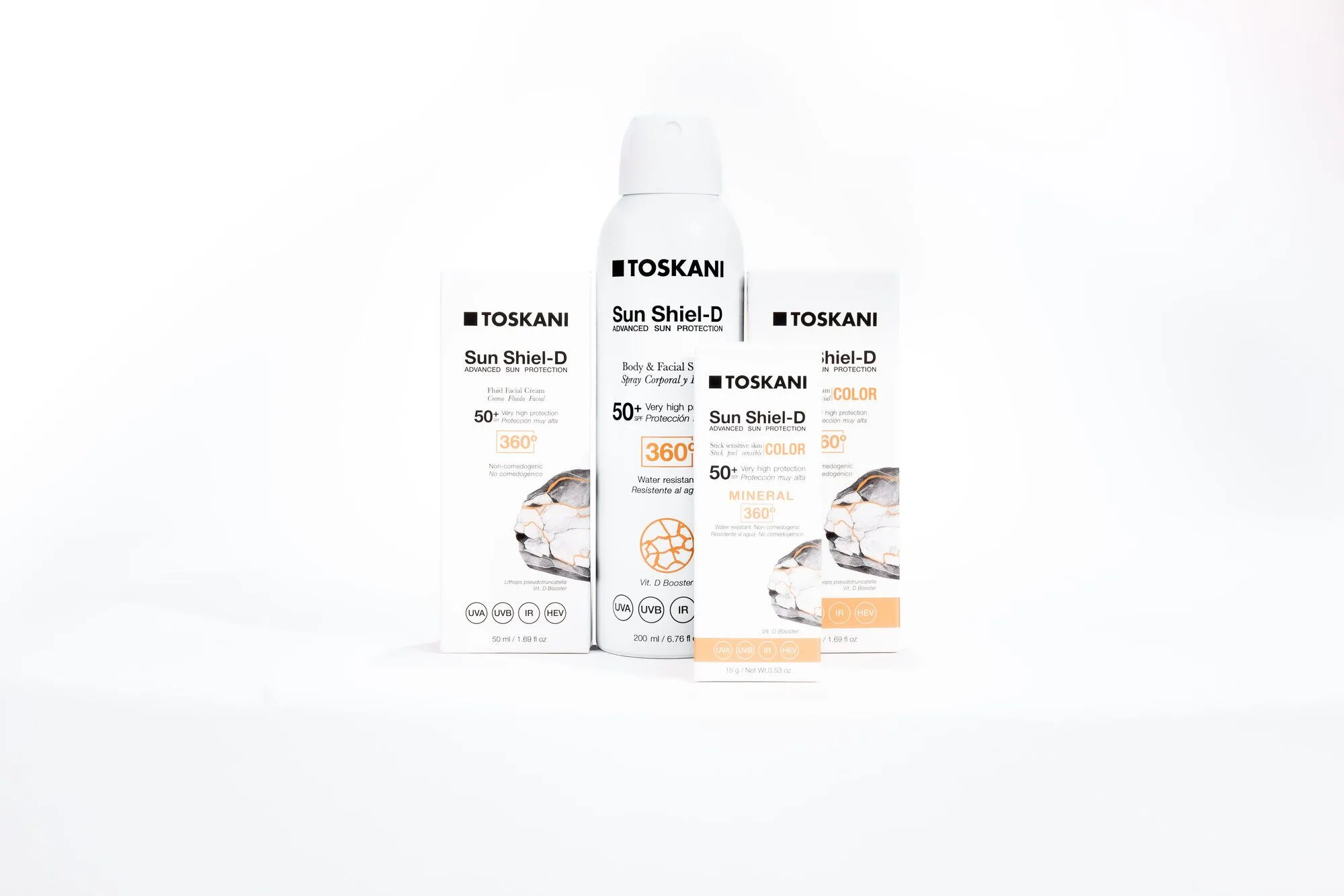 Die komplette Sun Shiel-D Familie mit Mineral Stick für sensible Haut